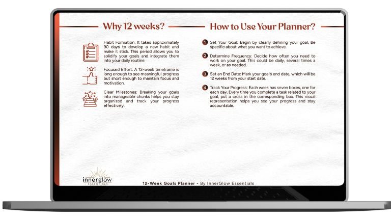 12-Week Goals Planner 2 InnerGlow essentials 12-week goals planner
